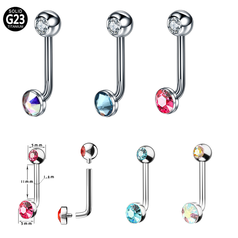 Body Jewelry Vch - 1 PC F136 titane 14G CZ
