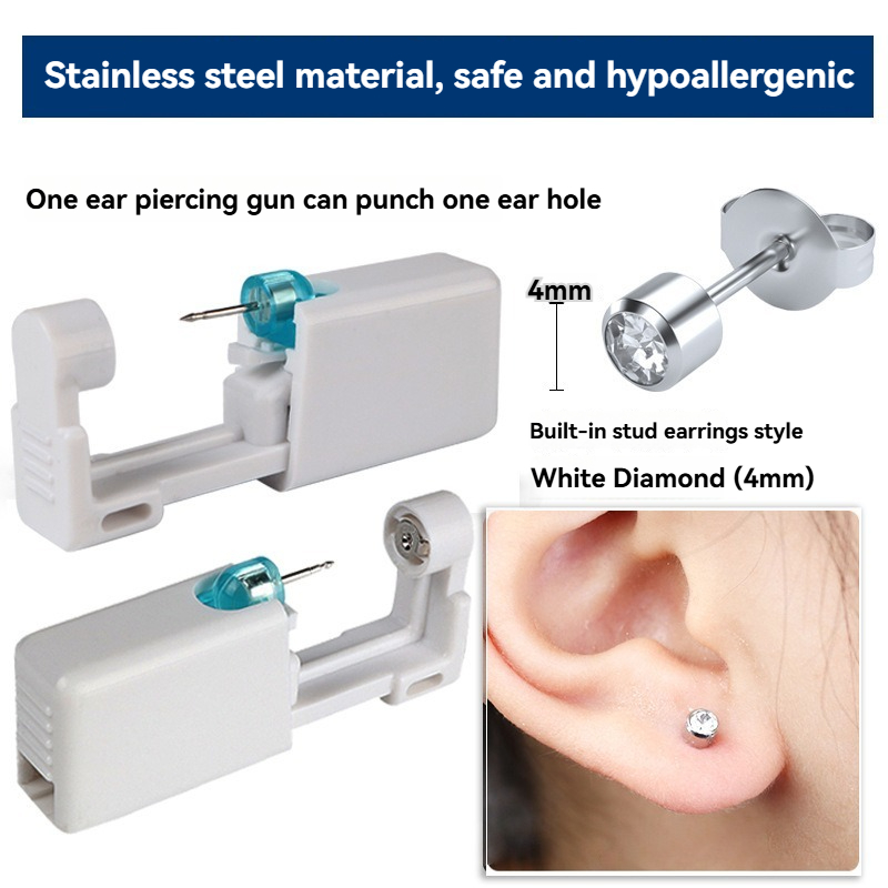 Body Jewelry And Earrings - Kit de Perçage d'Oreilles Stérile Jetable,
