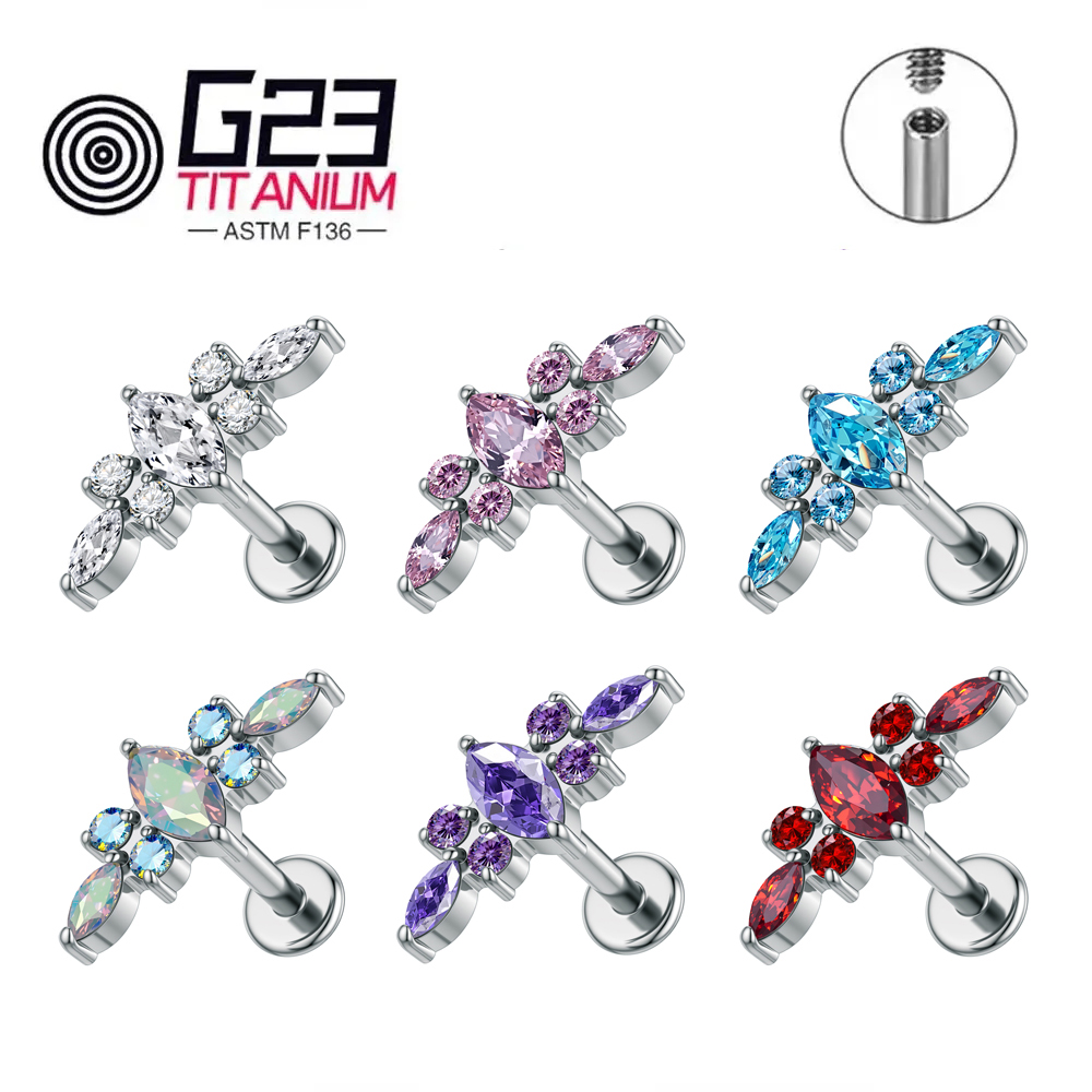 Zoor Body Jewelry - ASTM F136 titane 16G Labret Stud