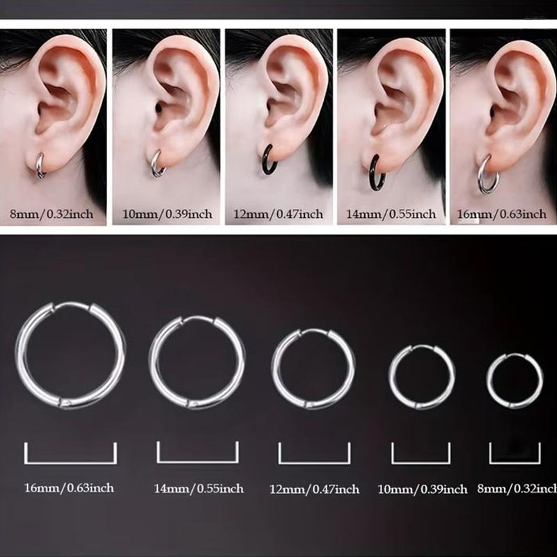 Helix Cartilage Ring - Lot de 5 boucles d'oreilles minimalistes