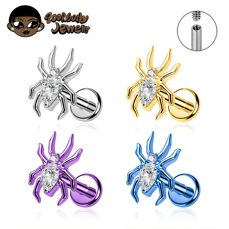 Zoor Body Jewelry - ASTM F136 titane 16G 18G araignée