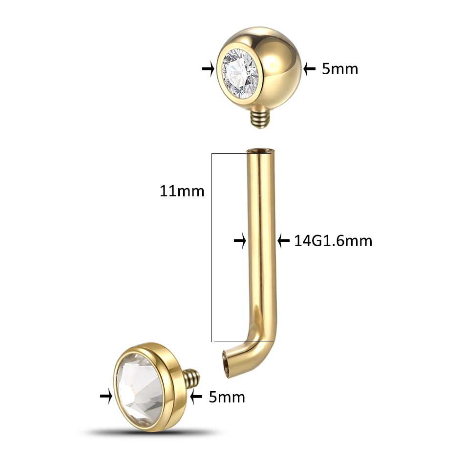 1 PC G23 titane CZ haltère inc - Body Jewelry Vch avis et prix