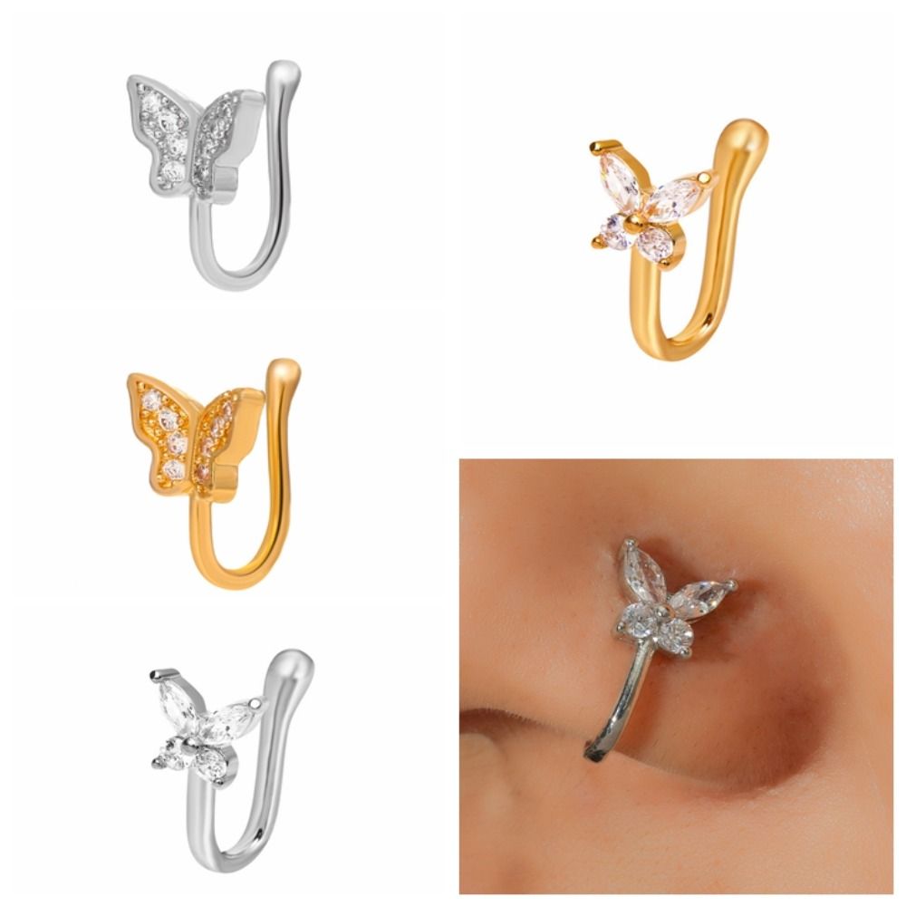 Anneau de nez papillon en stra - Body Jewelry And Earrings avis et prix