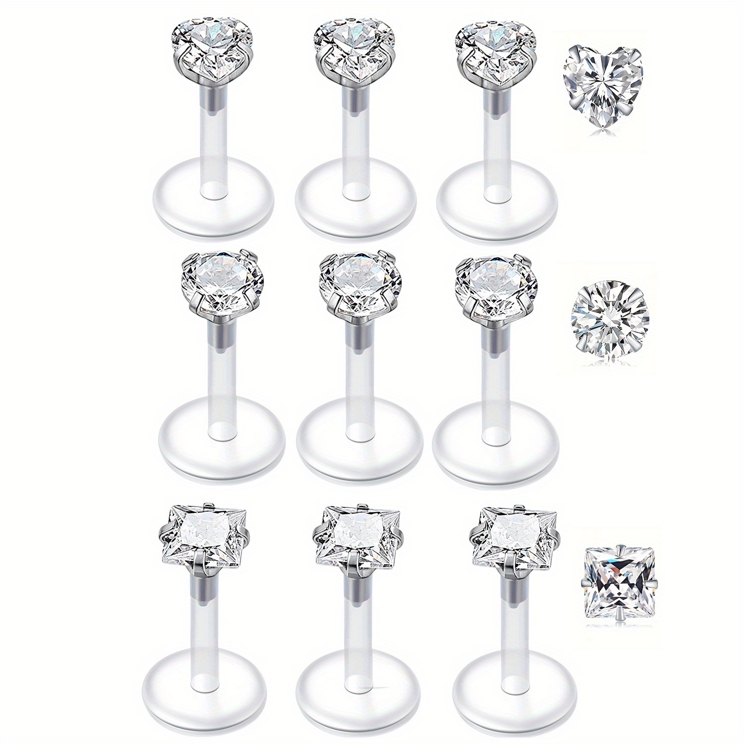 Lot de 9 Piercings Clairs pour - Helix Cartilage Ring avis et prix