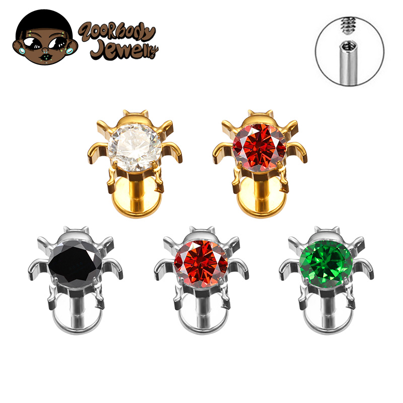 ASTM F136 titane CZ coccinelle - Zoor Body Jewelry avis et prix